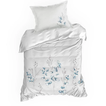 Komplet pościeli satynowej Haft, 220 x 200 cm, Biały