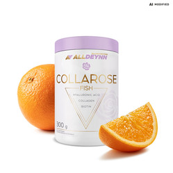 ALLNUTRITION Alldeynn Collarose Fish Kolagen Peptydy + Witamina C + Biotyna 300g smak pomarańcza