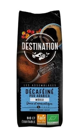 DESTINATION KAWA MIELONA BEZKOFEINOWA ARABICA 100 % FAIR FOR LIFE BIO 250 g