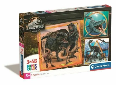 Clementoni Puzzle 3x48el SuperColor square Jurassic World 25314