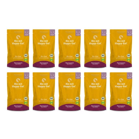 Zestaw 10x HERRMANN'S Selection Sensitive Dog Bio Ente - bio kaczka z koprem włoskim (150g)