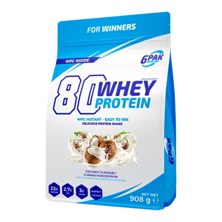 6PAK 80 WHEY PROTEIN 908g COCONUT