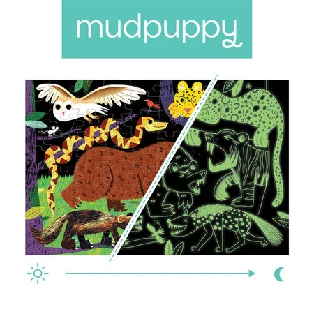 Mudpuppy Puzzle świecące w ciemności Drapieżniki lądowe 100 elementów 5+