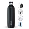 Brita Soda TRIO - Saturator - system nagazowywania wody czarny + cylinder BRITA CO₂ + butelka szklana  0,84l + butelka stalowa 0,5l