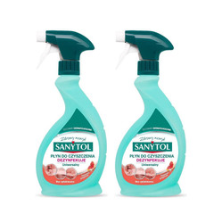 Zestaw: 2x SANYTOL Płyn uniwersalny o zapachu grejpfruta i trawy cytrynowej 500ml