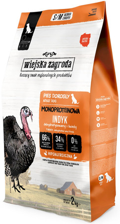 WIEJSKA ZAGRODA Monoproteinowa Indyk Adult Dog 2kg