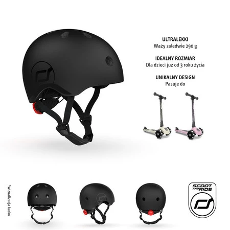SCOOTANDRIDE Kask S-M dla dzieci 3+ lat Black