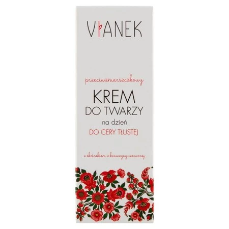 Vianek, Przeciwzmarszczkowy krem do twarzy na dzień do cery tłustej, 50 ml