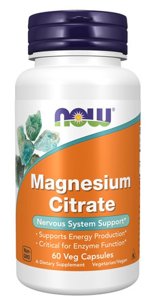NOW FOODS Magnesium Citrate cytrynian magenzu 400 mg - 60 kaps. vege