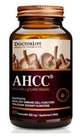 Doctor Life AHCC ekstrakt z grzybni Shiitake 630mg suplement diety 60 kaps.