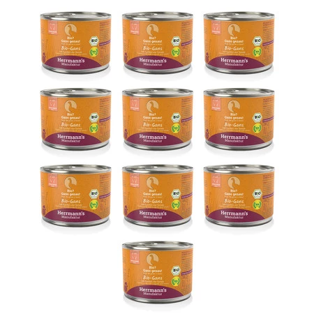 Zestaw 10x HERRMANN'S Selection Cat Bio Gans - bio gęsina (200g)