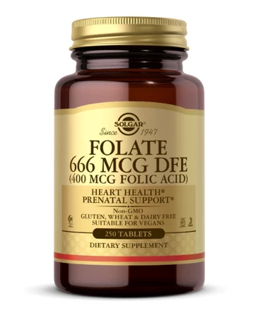 Solgar Folate 666 mcg DFE (400 mcg Folic Acid) Witamina B9 250 tabl.