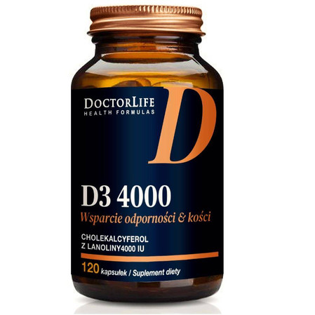 Doctor Life D3 4000 wsparcie odporności & kości suplement diety 120 kaps.