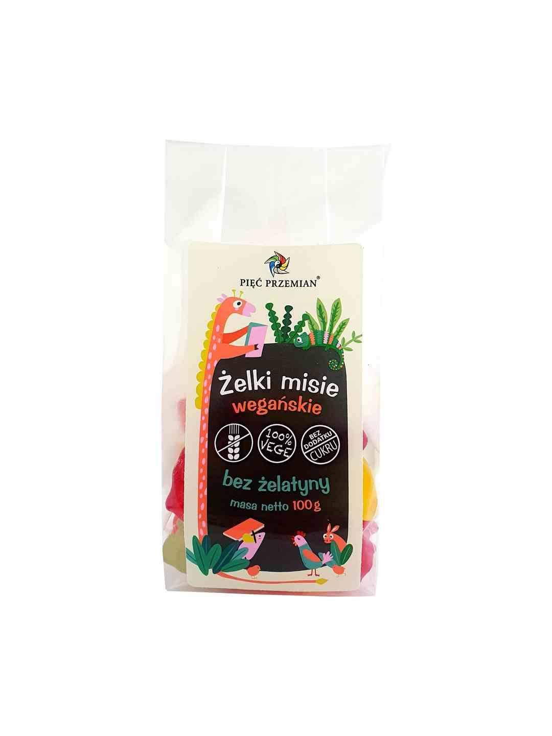 5PRZEM ŻELKI MISIE WEGAŃSKIE BEZ CUKRU 100 g