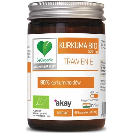 BeOrganic Kurkuma BIO 90%, 500mg x 50 kaps