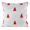 Welwetowa poszewka świąteczna z ozdobnym nadrukiem i lamówką szerokość: 45 cm, długość: 45 cm, kolor: biały