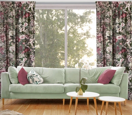 ZASŁONA GOTOWA GLORY NA TAŚMIE 140 X 270 CM ZIELONY