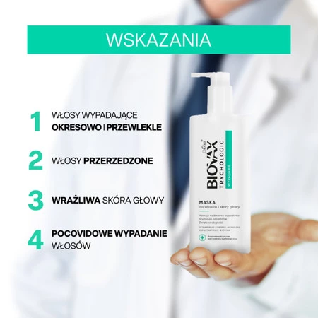 L'biotica Biovax Trychologic maska do włosów i skóry głowy wypadanie 200 ml
