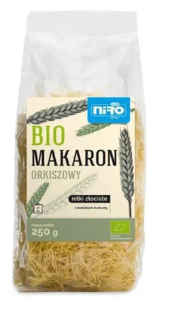 Niro − Makaron orkiszowy z kurkumą nitki złociste BIO − 250 g