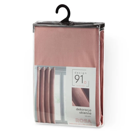 ZASŁONA GOTOWA D91 ROSA 140 X 270 CM CIEMNORÓŻOWY