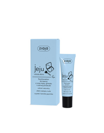 Ziaja Jeju, Fluid-korektor do twarzy z nutą mięty granatu i czarnej porzeczki Odcień Naturalny 30ml
