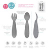 EZPZ Komplet silikonowych sztućców Mini Utensils szary
