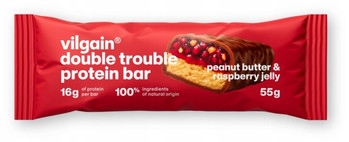 Vilgain Double Trouble Protein Bar masło orzechowe dżem malinowy 55 g