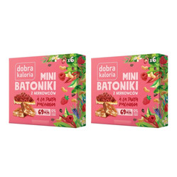 Zestaw: 2x Dobra Kaloria Mini batoniki z nerkowców a'la tarta malinowa 6x17g
