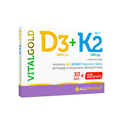 Alg Pharma D3+K2 VitalGold 40 tabl. - Nabea.pl
