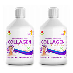 Zestaw 2x Swedish Nutra Collagen 10 000 (bovine) na zdrową skórę 500ml smak jagoda