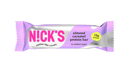 N!CK'S Nicks Almond Caramel Protein Bar Baton proteinowy Migdał Karmel 50g