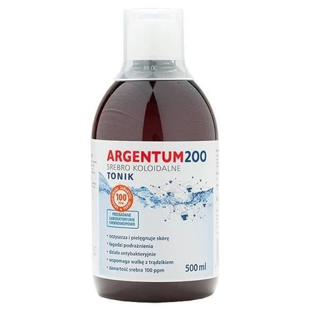 Aura Herbals, Argentum 200 Srebro Koloidalne 100ppm, tonik, 500 ml