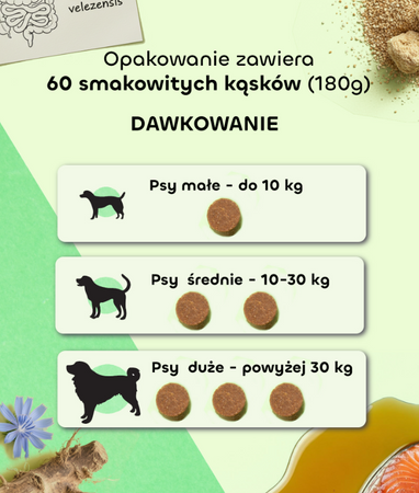 Rogers Labs Układ Pokarmowy - przysmak - kąsek funkcjonalny dla psa - 60szt - 180 g