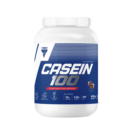 Trec CASEIN 100 Kazeina odżywka białkowa na noc 600g smak czekolada