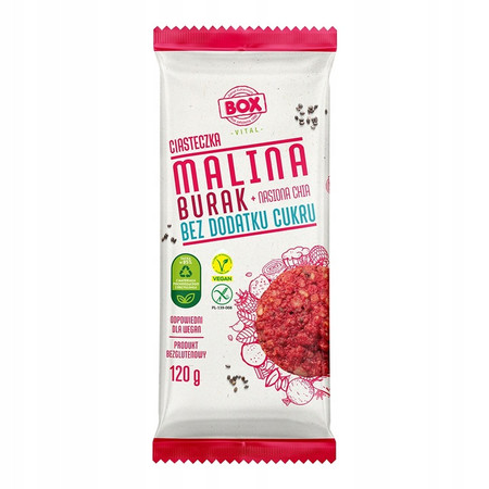 Ciasteczka malina + burak + nasiona chia 120 g