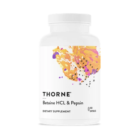 THORNE RESEARCH Betaine HCL & Pepsin - Betaina HCL & Pepsyna (450 kaps.)