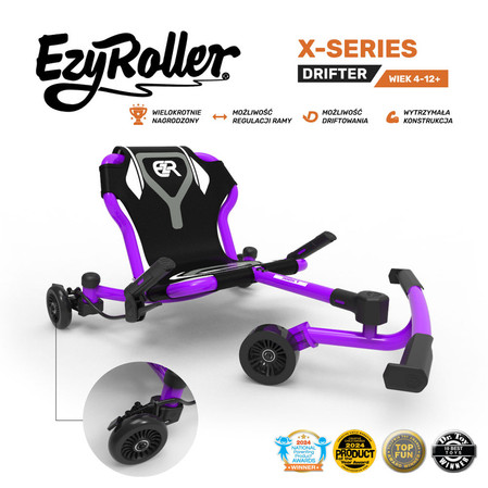 EzyRoller Drifter X Pojazd gokart napędzany nogami driftingowy 4-12 lat Purple