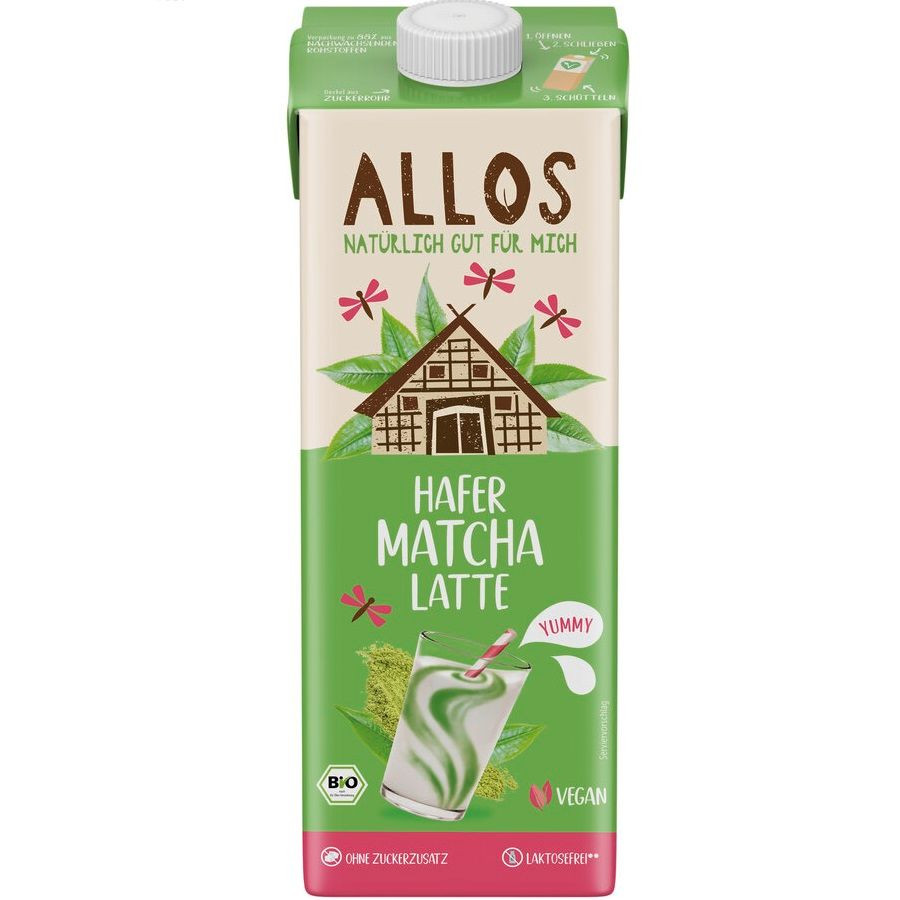 Allos Napój owsiany Matcha Latte BIO bez dodatku cukrów 1 l - Nabea.pl