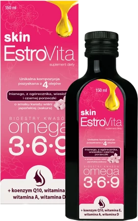 EstroVita Skin Sakura Omega 3-6-9 dla kobiet 150 ml smak kwiatu wiśni