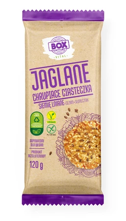 Ciasteczka jaglane z siemieniem lnianym + sezam bez GMO 120g