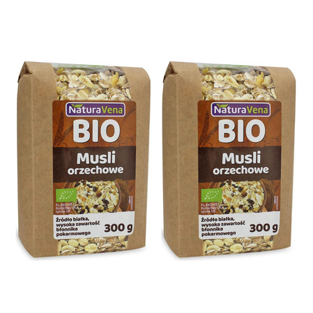 Zestaw: 2x MUSLI ORZECHOWE BIO 300 g - NATURAVENA
