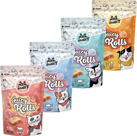 MR.BANDIT Juicy Rolls Krokieciki z Wołowiną dla kota 40g