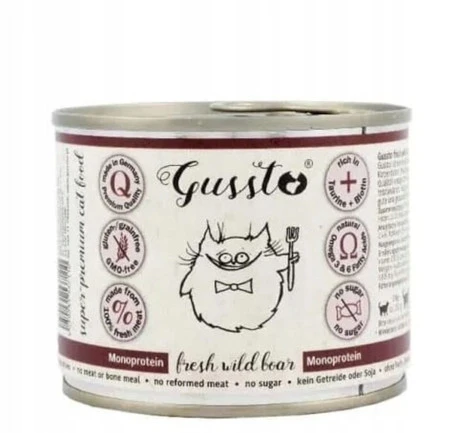 Gussto Cat Fresh Wild Boar - karma mokra dla kota - 200 g