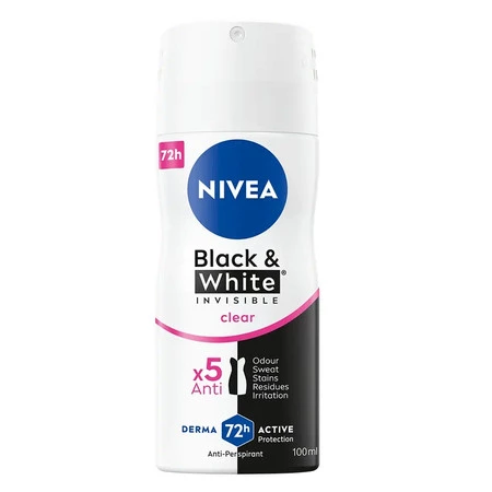 Black&White Invisible Clear antyperspirant spray 100ml