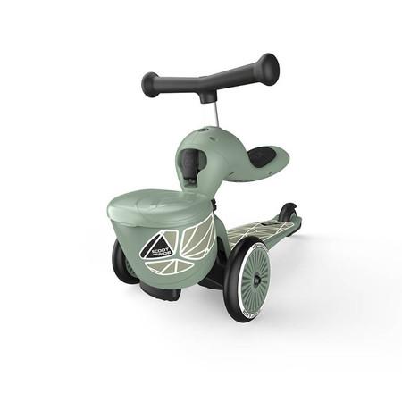 SCOOTANDRIDE Highwaykick 1 Lifestyle 2w1 Jeździk i hulajnoga z zamykanym schowkiem 1-5 lat Green Lines