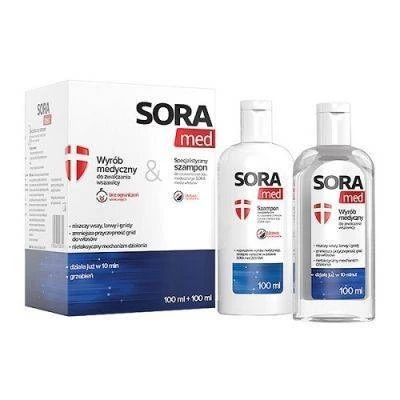 Aflofarm − Sora Med, zestaw płyn do zwalczania wszawicy głowy + szampon specjalistyczny − 100 ml + 100 ml