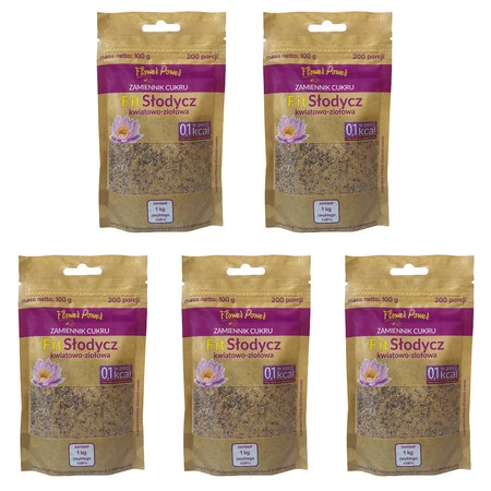 Zestaw 5x FITCUKIER kwiatowo-ziołowy doypack 100g - 200 porcji