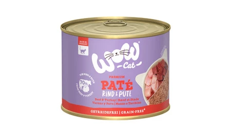Zestaw 10x WOW CAT Rind Pute - wołowina z indykiem dla dorosłych kotów (200g)