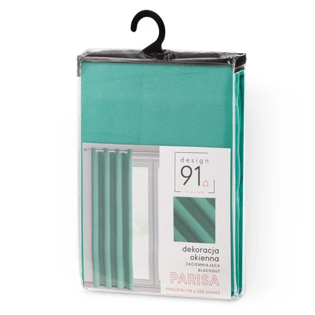 ZASŁONA GOTOWA D91 PARISA 140 X 250 CM TURKUSOWY