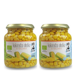 Zestaw: 2x KUKURYDZA SŁODKA W ZALEWIE BIO 340 g (230 g) (SŁOIK) - BIO PLANET